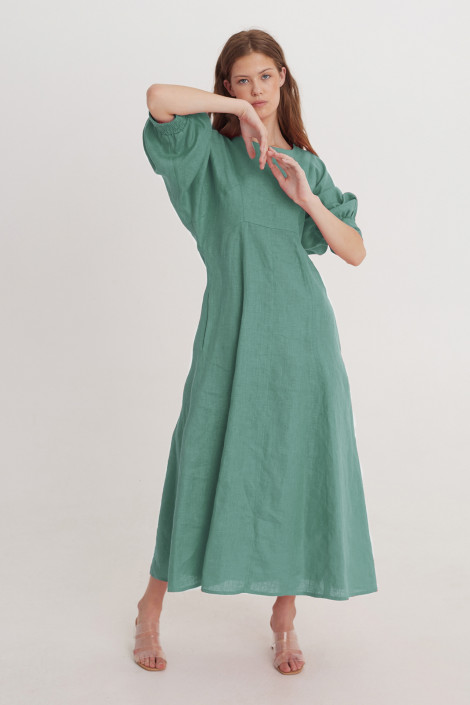 Платье Vita льняное морской зелёный